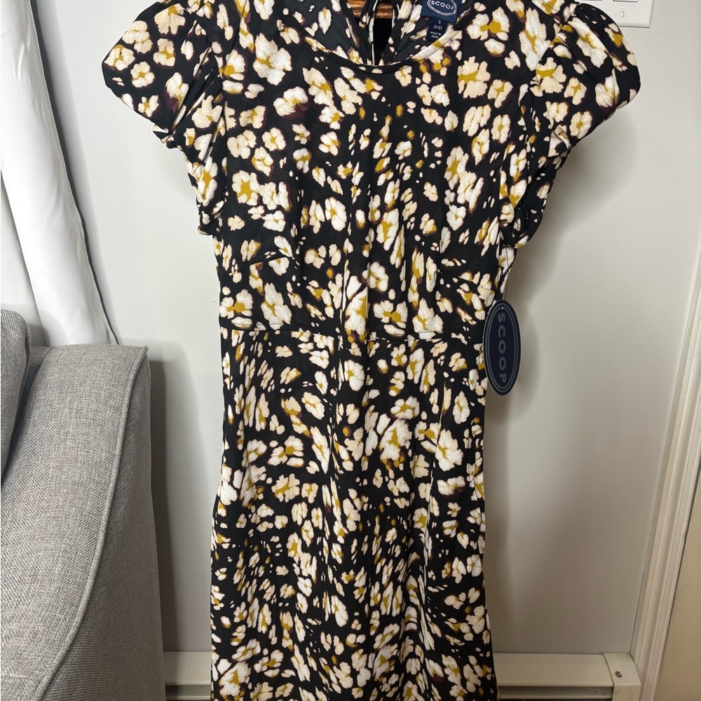 Floral Black and Yellow Women's Dress